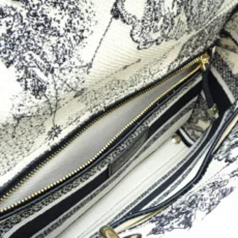 Christian Dior Lady Lite Handbag Canvas Ivory White - Picture 6 of 9